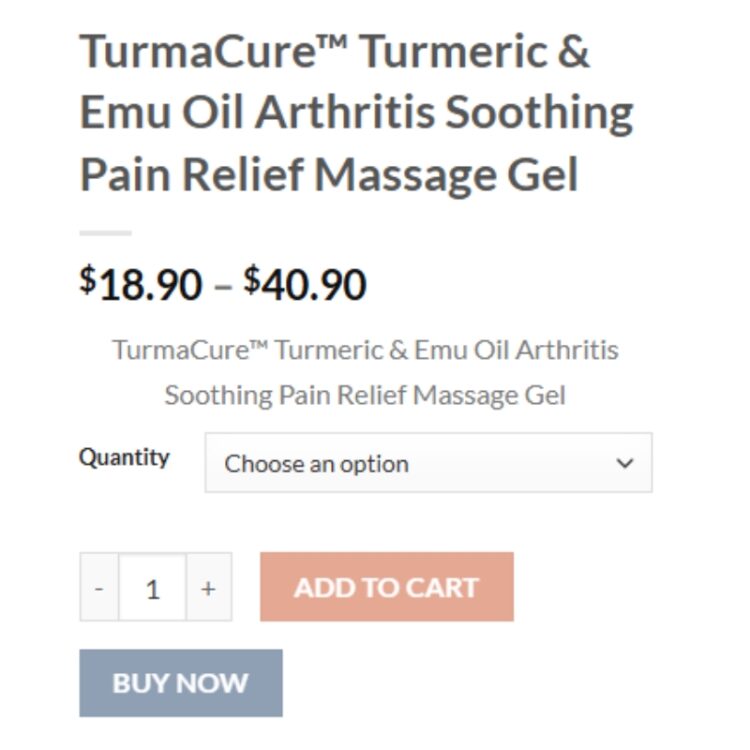 TurmaCure Turmeric & Emu Oil Arthritis Soothing Pain Relief Massage Gel - Image 2